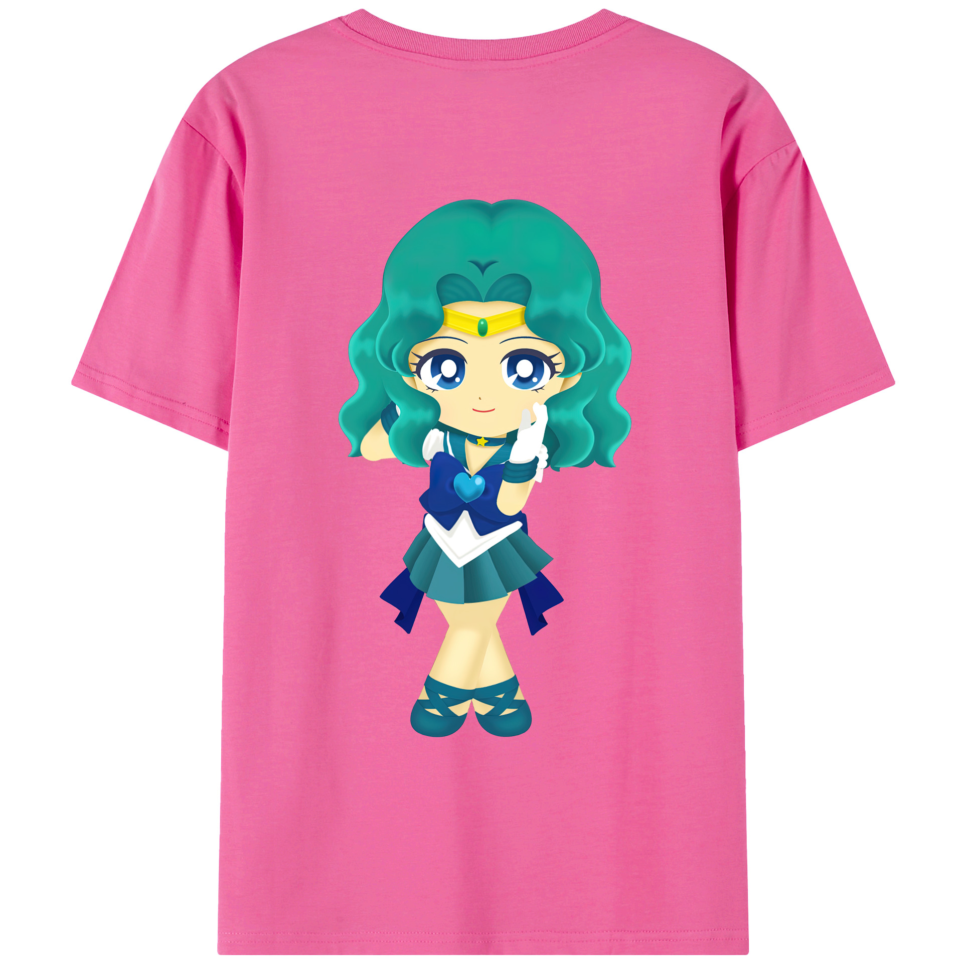 （画像用） 美少女戦士セーラームーン 海王 みちる（かいおう みちる） Sailor Moon Kaiou Michiru レディース半袖Tシャツ(バックプリント)
